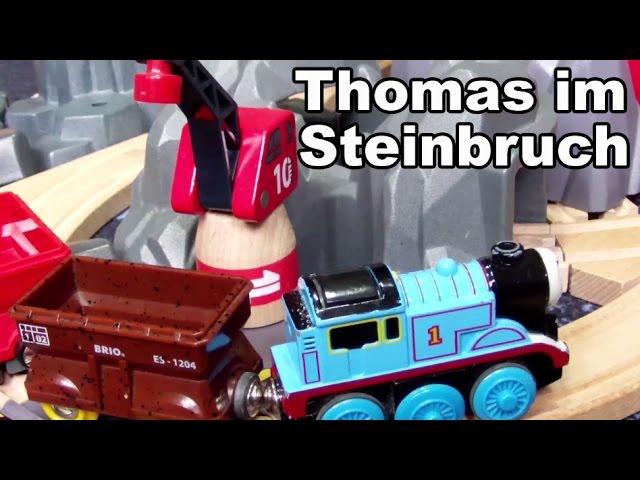 Thomas die kleine Lokomotive im Steinbruch BRIO Holzeisenbahn Spielzeug Kanal für Kinder Kinderkanal