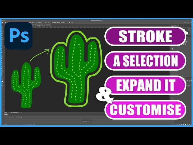 Create, EXPAND, CUSTOMISE & Change Colour of a STROKE in Photoshop