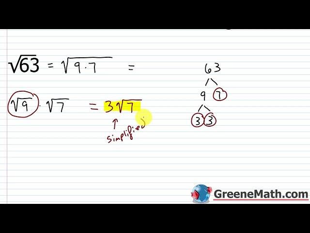 Algebra 1 Lesson #54 How to Simplify Square Roots | How to Multiply or Divide Square Roots