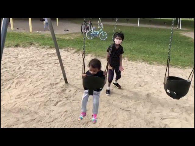 Deborah Daniel and Rishana enjoying at Bayshore school park with Daniel and Babitha.