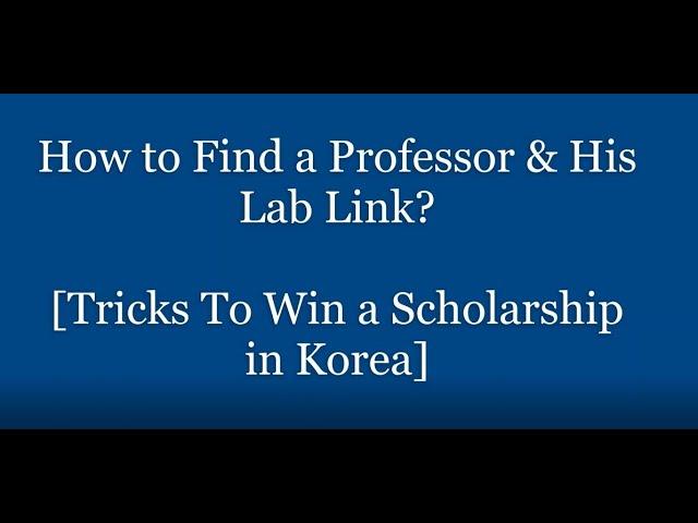 How to Find Professors' & Lab Links | Ajou University Professors | Professor Scholarship | Education