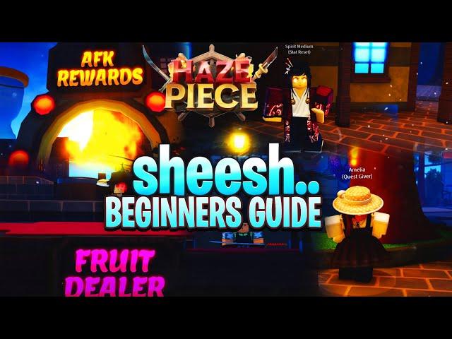 (CODE) HAZE PIECE COMPLETE Beginners Guide (Leveling, Races,Fruits,Bosses,Haki) Roblox