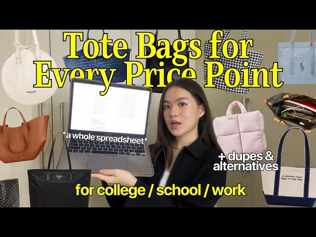 TOTE BAGS RECOMMENDATIONS AT EVERY PRICE POINT for school, college, work | Alyssa Lyanne