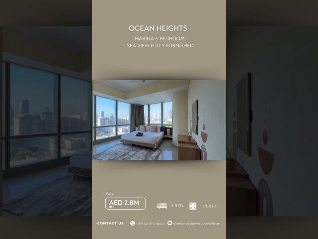 3-Bed Seaview Apartment in Ocean Heights  #executiverealty  #dubailuxuryrealestate #realestate