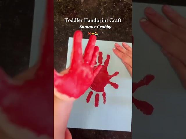 Summer Handprint Crab Craft for Toddlers #teacher #shorts #school #diy #mom