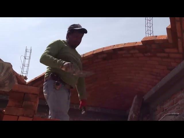 Catalan Vault Construction, AMAZING CRAFTMAN, building a brick roof without centering support