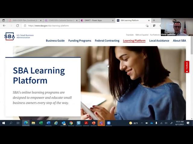 VI SBDC Webinar Tuesday with SBA: Deep Dive into Learning Resources available from www.sba.gov