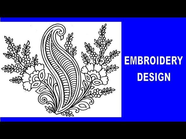 Flower And Leaves Drawing For Embroidery Design | Jana Embroidery