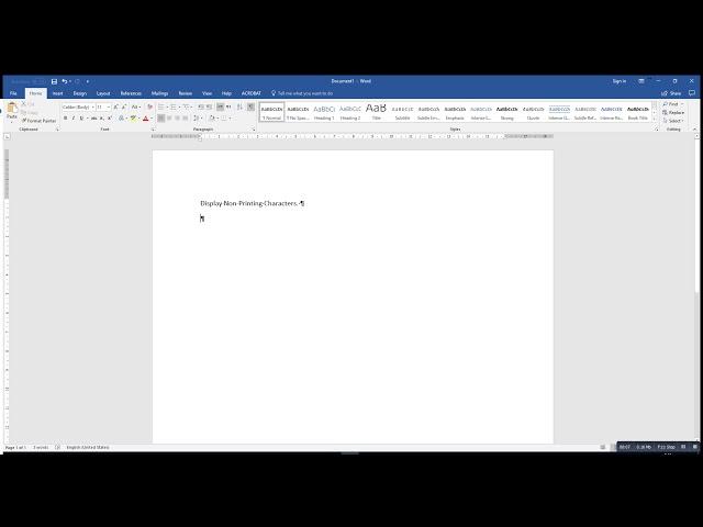 How to Display Non Printing Characters in Word