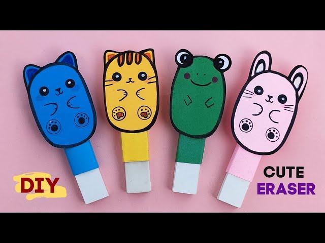 DIY PAPER CUTE ERASER/Handmade Paper Eraser/Back to School Craft/Paper Craft/School Supplies