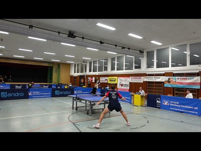 M. Hollo (TTR 2317) vs. L. Kraus (TTR 2180) - SpVgg Effeltrich gegen TTC Kist (3. Bundesliga)