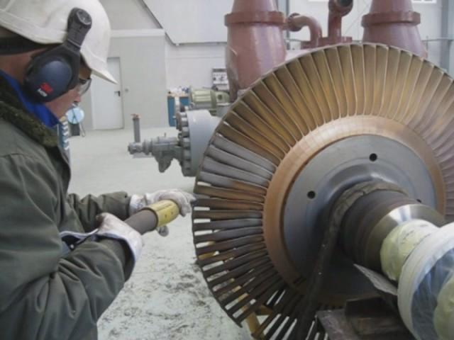 Sponge Blasting Turbine Parts