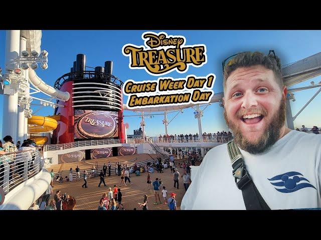 DISNEY TREASURE CRUISE WEEK!! | Embarkation Day, Room Tour | Day 1