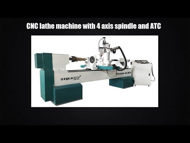 4 axis CNC Wood Lathe With Auto Tool Changer for 3D Carving