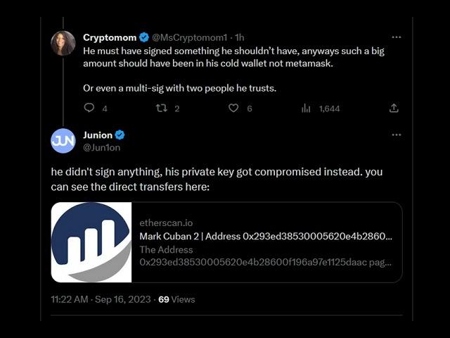 Mark Cuban's loses $870K in hot wallet hack