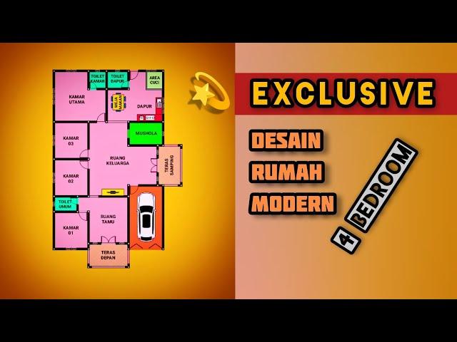 Model Rumah Modern 4 Kamar Tidur / 4 Bedroom House Plans | 11x17 Meters