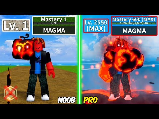 Level 1 to Max Level as Noob Bacon using only Magma Fruit | Full gear Human V4 with Zero Robux & F2P