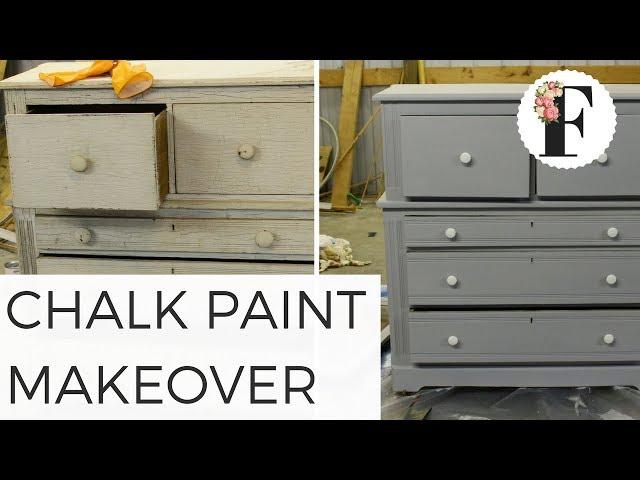Chalk Paint Dresser Makeover - From Gross to Gorgeous - Salvaged DIY