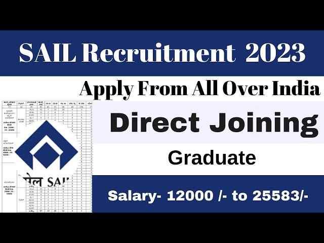 SAIL Recruitment 2023 - Apply Online for Graduate Apprentice Post