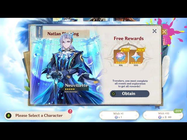 GREAT NEWS! YOU CAN SAVE OVER 106 FREE PULLS FOR NEUVILLETTE RERUN IN 5.2 - Genshin Impact