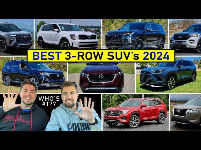 BEST 3-Row Midsize SUVs for 2024 -- Our Expert Ranking After Reviewing ALL of Them! (Top 10)