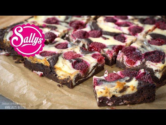 Cheesecake Brownies / Käsekuchen Brownies mit Himbeeren / Sallys Welt