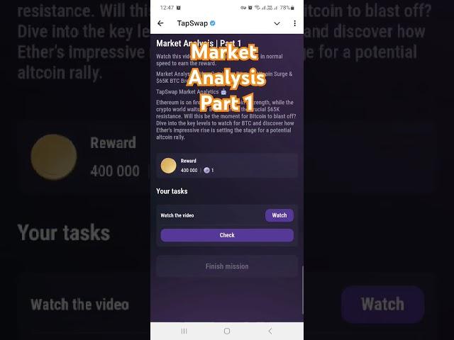Market Analysis | Part 1 | Tapswap Code | Tapswap | Tapswap Code Today | Tapswap Video Code #shorts