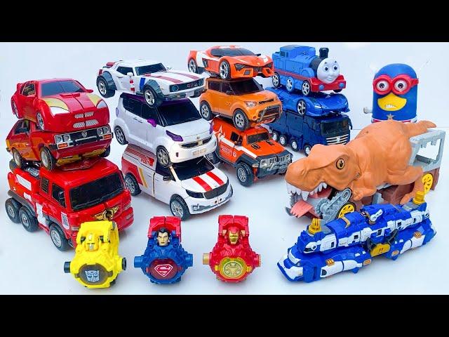 CHAIN Transformation Robot Toys: RESCUE VEHICLE, OPTIMUS, CRANE, DINOSAUR - TOBOT CARBOT