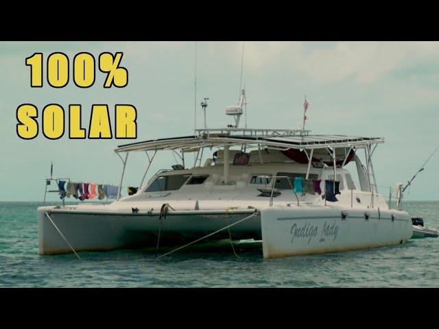 100% Solar Electric Catamaran, Interview with owners from Indigo Lady