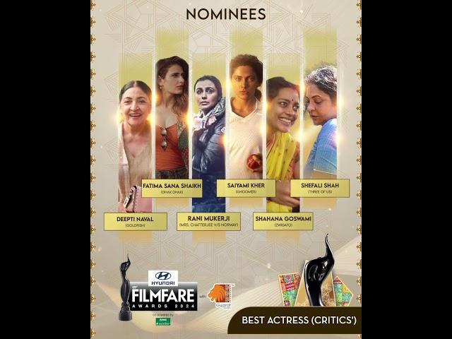 Nominations for Best Actress (Critics') for the upcoming 69th #HyundaiFilmfarewards 2024