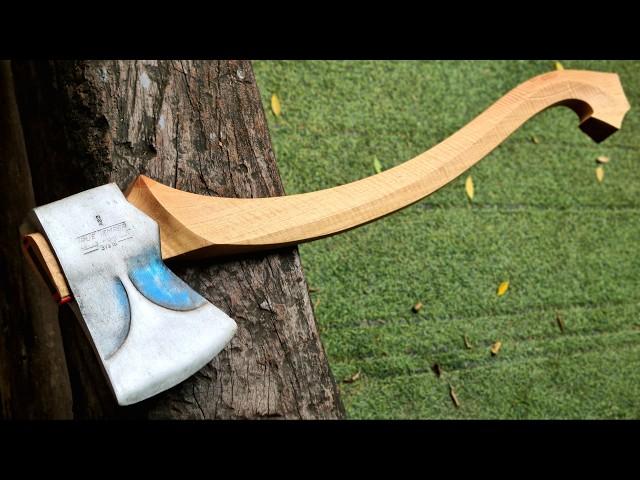 The most curved axe handle we've ever made for Kelly Perfect Jersey axe | Curly Bangor wood