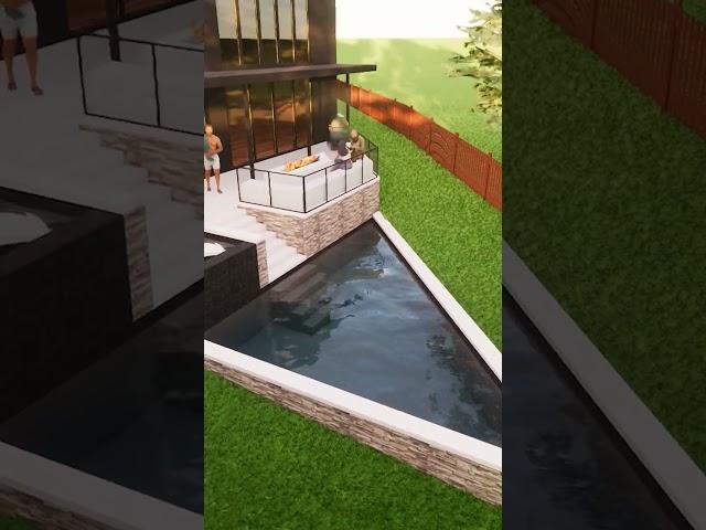 Triangle shaped pool idea #shorts #moderndesign #swimmingpool #pooldesign #3drendering #3d #design