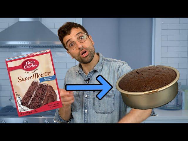 How to Make CHOCOLATE BOX CAKE taste HOMEMADE • JonnyCakes