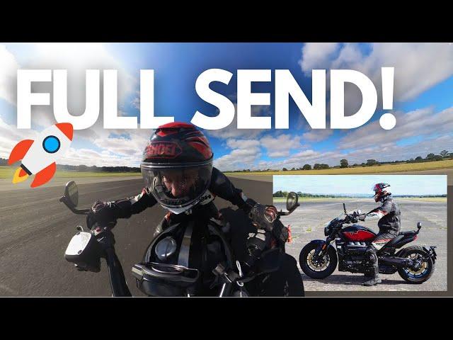 Pushing the Triumph Rocket 3 Storm to its limits! Top Speed Test on a Disused Airstrip