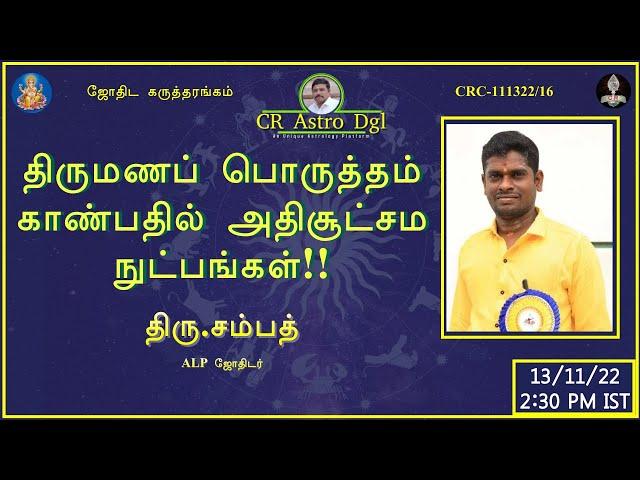 CR astro dgl | Special Sunday Meeting - தலைப்பு திருமணப் பொருத்தத்தில் உள்ள ரகசியங்கள்!!