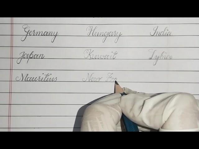 How to write countries name in cursive handwriting