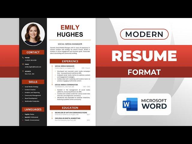 How to Make a Resume in Word | Modern Resume Format | CV for Job