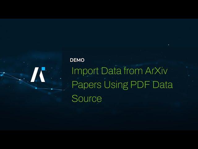 Import Data from ArXiv Papers Using PDF Data Source