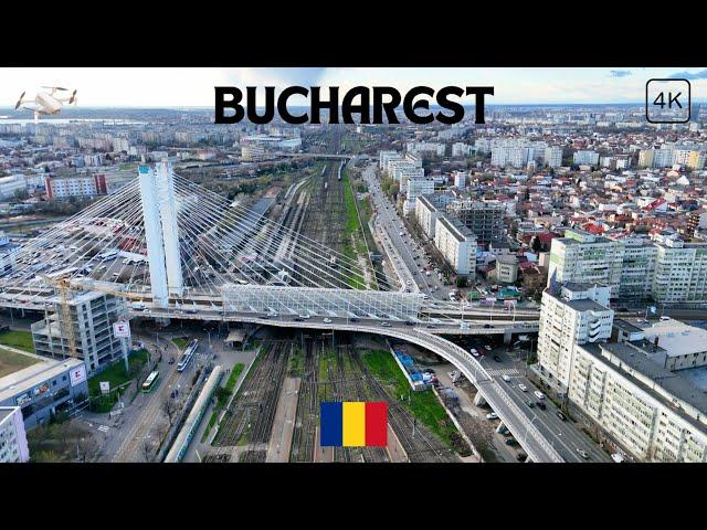 4K Bucharest Romania | Central Train Station (Gara De Nord) | Basarab Bridge | 4K UltaHD 60fps