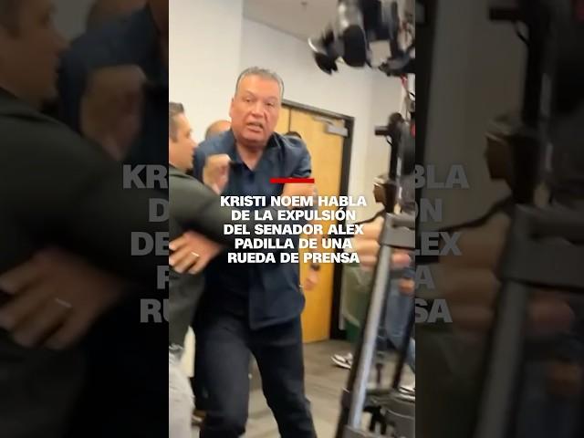 Kristi Noem habla de la expulsión del senador Alex Padilla de una rueda de prensa