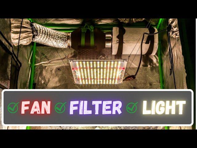 How To Install & Hang Vivosun Inline Fan & Carbon Filter On Grow Tent & Hang Koray Led Grow Light