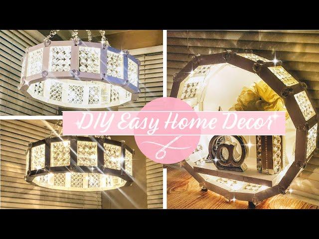 2 Home Decor DIY projects - DIY Light - DIY Wall Shelf - Wall Decor (With Mostly Dollar Tree Items)