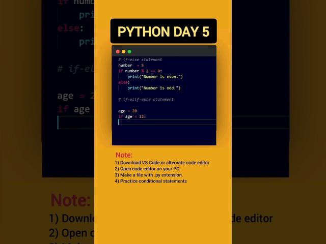 Python Programming Practice Day 5 | Conditional Statements in Python | CodeWithBismillah #coding