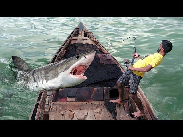 Shark Attack on Fishing Boat | fun made great white shark attack video part 10