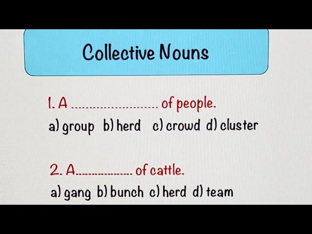 30 Collective Nouns | English Grammar Practice