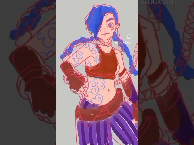 jinx de arcane #art #ilustracion #illustration #digital #artist #leagueoflegends #anime #sketch