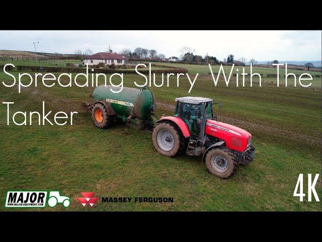 Spreading Slurry With The Tanker - 4K