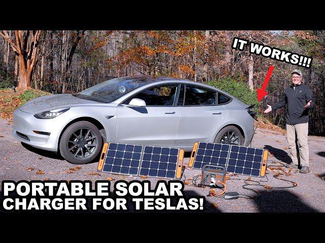 Yes, you CAN charge your Tesla with portable solar!!!