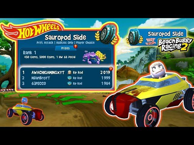 Sauropod Slide 1st Place with Roxie Roller ft. Rip Rod (Beach Buggy Racing 2)