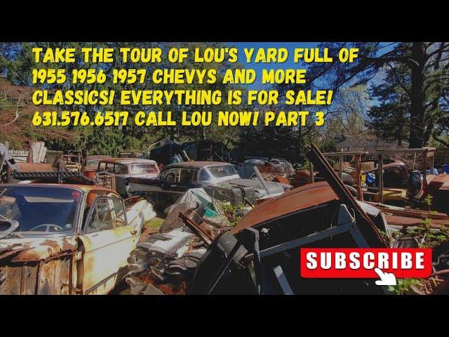 TAKE THE TOUR OF YARD FULL OF 1955 56 57 CHEVYS & OTHER CLASSIC CARS EVERYTHING IS FOR SALE! PART 3